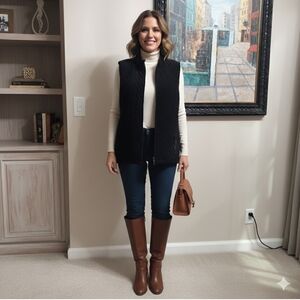 Basic Editions Women's Black Quilted Vest